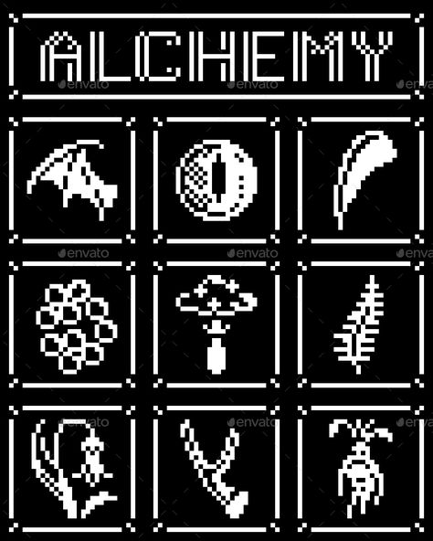 Monochrome Black And White Pixel Art Icons Set Preview - GraphicRiver White Pixel Art, Black And White Pixel Art, Pixel White, Monochrome Black And White, Art Pixel, 8bit Art, Pixel Pattern, Game Inspiration, Art Icon