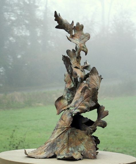 Sioban Coppinger - Leaf swirl II Leaves Sculpture, Leaf Sculpture, Vine Sculpture, Organic Sculpture Nature, Metal Leaves Sculpture, Yam Leaves, Concrete Leaf Casting, Organic Sculpture, Mountain Laurel