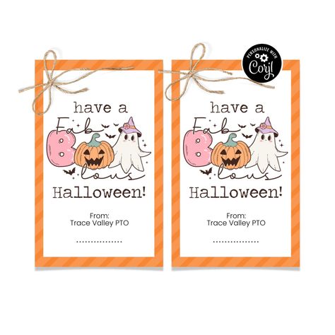 Faboolous Halloween, Employee Thank You, Halloween Treat Tags, Halloween Gift Tags, Fun Halloween Treats, Print Center, Halloween Treat, Team Members, Party Favours