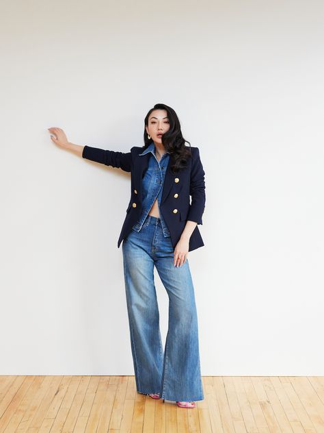 Make It Happen-Jessica Wang | Veronica Beard How To Cut Your Own Hair, Red Day, Pointed Toe Boots, Influencers Fashion, Oversized Top, Veronica Beard, Wearing Red, Make It Happen, High Waisted Trousers