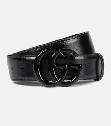 GG Marmont Leather Belt in Black - Gucci | Mytheresa Gucci Black Belt, Bold Gold Jewelry, Spring Sunglasses, Wide Leather Belt, Gucci Gg Marmont, Classic Bags, Gg Marmont, Chain Belt, Gucci Accessories