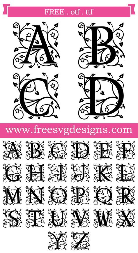 Ornate Floral Font 143 • Christmas Fonts Alphabet, Free Monogram Fonts, Christmas Fonts Free, Cricut Monogram, Fonts Canva, Floral Font, Fonts Christmas, Idee Cricut, Christmas Font