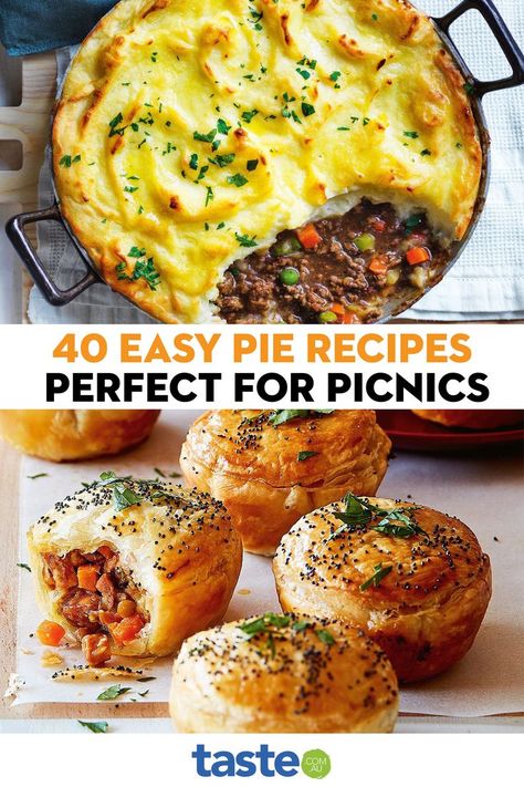 Savoury Pies Recipes Easy, Savoury Pie Fillings, Picnic Meals, Pie Savory, Veg Pie, Hot Water Crust Pastry, Vegetarian Pie, Mini Pie Recipes, Dinner Pies