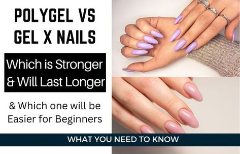 Gel X vs Polygel- Which is Stronger & Easier to Apply - Easy Nail Tech Applying Polygel Nails, What Is Gel X Nails, Gel Nail Extensions Ideas, How To Apply Polygel Nails, Diy Nail Extensions, Gell Nails, Gel X Nails, X Nails, Infinity Nails