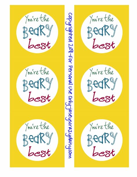 Beary Best Printable | Scribd Free Teacher Appreciation Printables, Free Labels, Gift Tags Printable, Unicorn Party, Gummy Bears, Kids Activities, Teacher Appreciation Gifts, Teacher Appreciation, Party Food