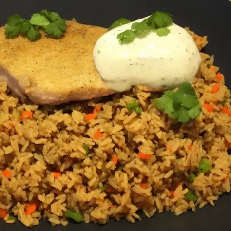 Mahi-Mahi With Louisiana Dirty Rice Louisiana Dirty Rice Recipe, Louisiana Dirty Rice, Louisiana Rice, Stove Top Meals, Dirty Rice Recipe, Dolphin Fish, Stuff To Cook, Dirty Rice, Sheet Pans