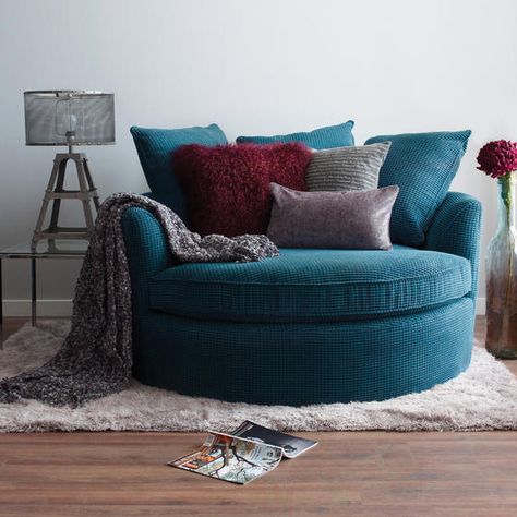 Nest Furniture Faster Chair - Bumps Teal.... Would make a cozy reading corner in the basement Nest Furniture, Nest Chair, Big Comfy Chair, Cozy Reading Corners, Cozy Couch, Couch Design, Cozy Chair, Custom Chair, Blue Chair