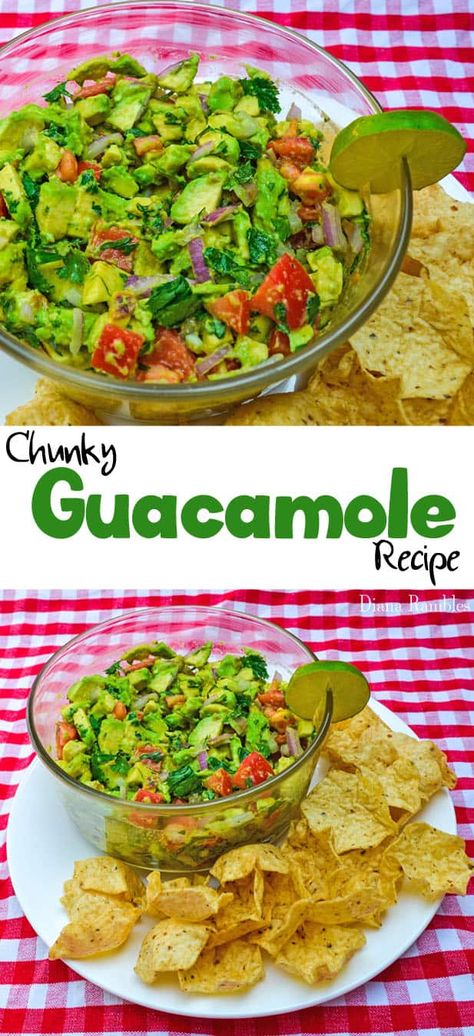 Rotel Guacamole Recipe, Easy Guacamole Recipe With Salsa, Fresh Guacamole Recipe, Chunky Guacamole Recipe, Guacamole Dip Recipes, Easy Guacamole Recipe, Homemade Guacamole Recipe, Guacamole Recipe Easy, Chunky Guacamole