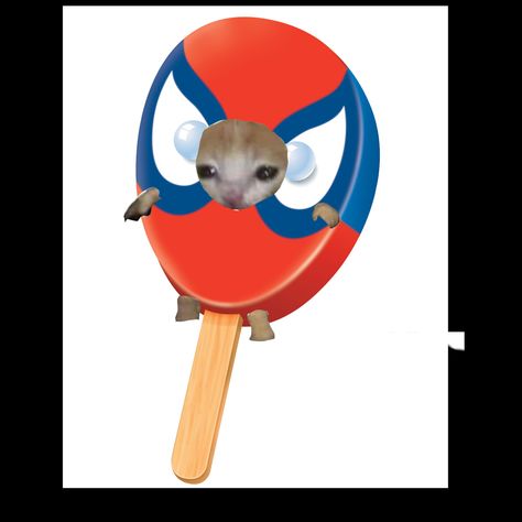 Spiderman Ice Cream, Popsicle Drawing, Spooderman Wallpaper Meme, Kitty Spiderman, Spider Man Relatable, Spider Man Meme, Old Spiderman Cartoon Memes, Ice Cream Popsicle, Meme Cat