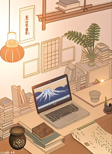 Corporate Desk Aesthetic, Mount Fuji Wallpaper, Fuji Wallpaper, University Illustration, Focus Wallpaper, Study Wallpaper, Aesthetic Studying, Japanese Study, Study Environment