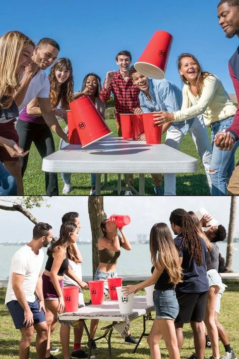 Flip The Cup Game, Flip Cup Game, Neon Pool Parties, 22nd Bday, Cup Games, The Cup, Party Cups, Wedding Video, Team Building