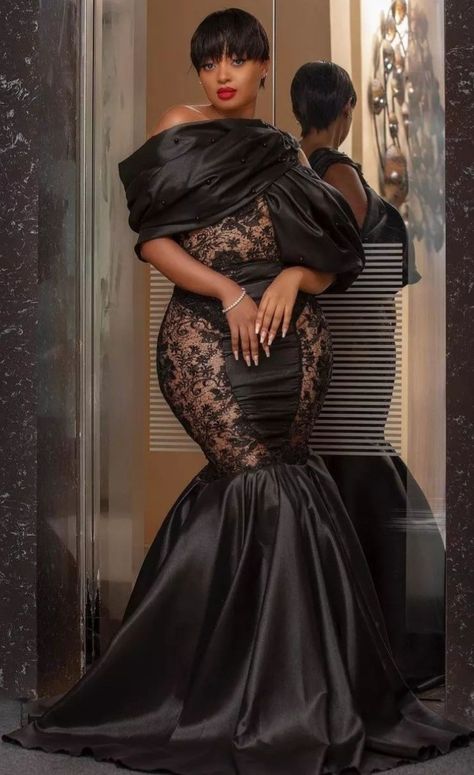 Modest Plus Size, Plus Size Evening Dresses, Prom Glam, Latest Aso Ebi Styles, Lace Gown Styles, Strapless Evening Dress, 2024 Prom, Asoebi Styles, Black Dress Formal