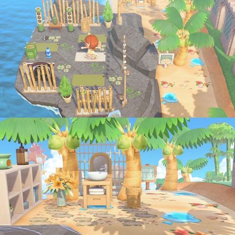 Disney Island, Yoga Garden, Tropical Beach Resorts, Going With The Flow, Tropical Animals, The Comfy, New Animal Crossing, Animal Crossing Game, Island Design