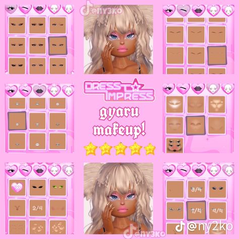 Dti Gyaru Makeup, Cinderella And Four Knights, Outfit Hacks, Gyaru Makeup, Custom Makeup, Dti Hacks, Warrior Cat Drawings, Cool Coats, House Color Palettes