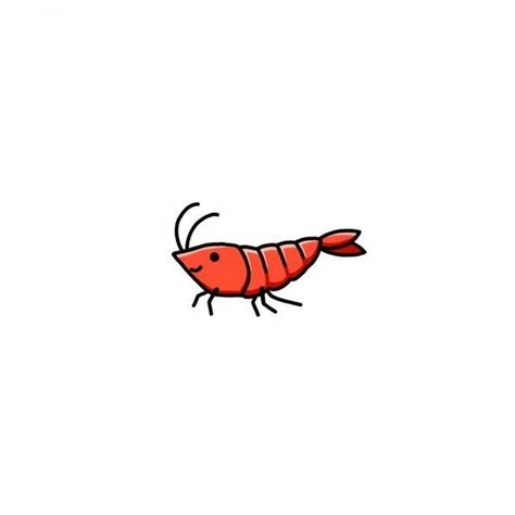 Shrimp Illustration Cute, Shrimp Drawing, Ocean Doodles, Lobster Drawing, Ocean Art Projects, Number Icons, Financial Apps, Sea Monkeys, Easy Animal Drawings