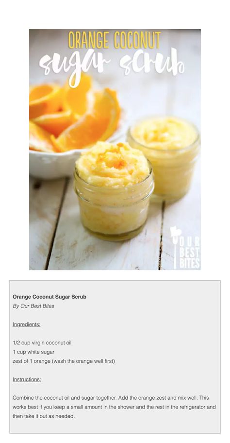 Orange Scrub Diy, Coconut Sugar Scrub Recipe, Diy Body Butter Recipes, Body Scrub Homemade Recipes, Sugar Scrub Homemade Recipe, Homemade Sugar Scrub, Coconut Sugar Scrub, Coconut Oil Mask, Scrub Skin