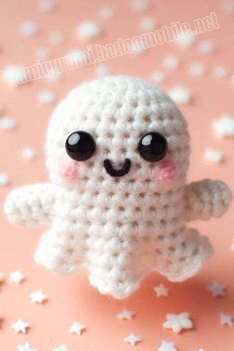 Amigurumi Crochet Ghost Free Pattern-1 Ghost With Pumpkin, Crochet Ghost, Pumpkin Basket, Pumpkin Man, Crochet Panda, Dog Doll, Crochet Unicorn, Crochet Elephant, Monster Dolls