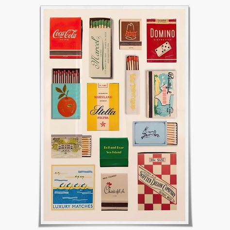 PRICES MAY VARY. Vintage Trendy Matches Matchbook Poster Funky Red Aesthetic bar cart kitchen Retro Wall ArtWall Art：Vintage Trendy Matches Matchbook Poster Funky Red Aesthetic bar cart kitchen Retro Wall Artpictures wall decor Poster Measuring at 08x10/12x16/16x24/24x36/ inches You can choose canvas unframed wooden frame mounting or black frame mounting with advanced modern decoration. Vintage Trendy Matches Matchbook Poster Funky Red Aesthetic bar cart kitchen Retro Wall ArtWall Art Print:Vint Vintage Matchbooks Art, Nashville Art Prints, Cute Knick Knacks, Picture Wall Prints, Match Box Art, Aesthetic Bar Cart, Bar Cart Kitchen, Gallery Wall Kitchen, Art Prints Decor