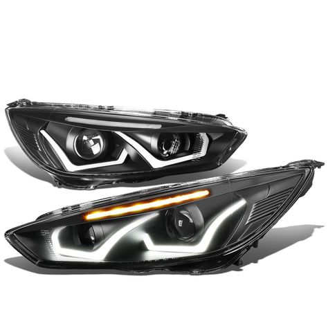 PRICES MAY VARY. 【Vehicle Compatibility】- Headlights assembly compatible with Ford Focus 2015-2018. Only Fits Halogen Headlight Models. Does Not Fit Electric Models. 【Solid Waterproof Design】- Headlights are made of high-quality sealed ABS plastic and durable polycarbonate material. Can ensure excellent resistance to impact and water while guarantee long lasting life in any circumstance. 【Easy and Quick to Install】- Direct bolt-on fitment with Plug-n-Play style headlamps are easy to install, requiring no modification or drilling. Ideal OE replacement for factory unit to replace old and worn headlights. Come with complete set of headlight (Driver and Passenger Side) 【Visibility Higher, Driving Safer】- This headlight can help improve the brightness, allowing you see the road clearly at night Custom Headlights, Projector Headlights, Driving Safety, Look Older, Car Headlights, Headlight Assembly, Modified Cars, Running Lights, Automotive Design