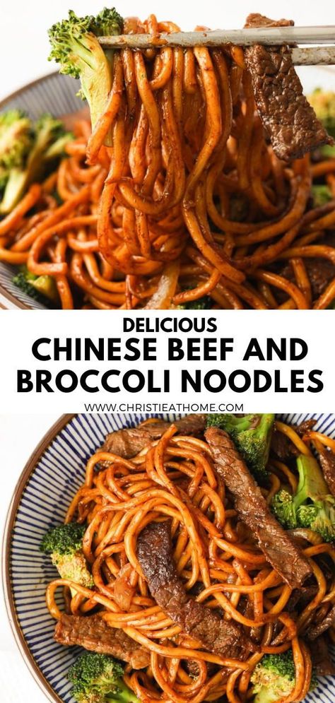 30-min. Beef and Broccoli Noodles. Thick egg noodles tossed in a delicious soy oyster sauce with tender beef and crunchy broccoli. A delicious noodle dish that will hit the spot for any meal. Recipe: https://christieathome.com/blog/beef-and-broccoli-noodles/ tags: beef and broccoli recipe easy, steak and broccoli recipes, beef and broccoli lo mein, beef broccoli noodle stir fry, beef broccoli noodle bowl, beef and broccoli noodles, beef and broccoli stir fry with noodles Beef And Broccoli Stir Fry With Noodles, Steak And Broccoli Recipes, Lo Mein Beef, Broccoli Noodle Stir Fry, Beef And Broccoli Lo Mein, Beef And Broccoli Noodles, Blanching Broccoli, Broccoli Noodles, Chinese Beef And Broccoli