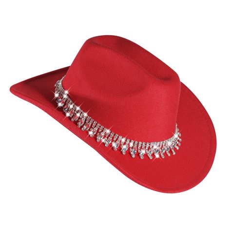 PRICES MAY VARY. ✨Comfortable Material - This hat is made of 65% cotton and 35% polyester, which is lightweight and skin-friendly. It is comfortable to wear for a long time without feeling uncomfortable and is very affordable and durable ✨Exquisite Design - The rhinestones of this cowboy hat sparkle under the light and combine fashion elements to make you the center of attention, perfect for everyday or party wear ✨Size - The head circumference of the hat is 56-58cm/22-22.8 inches, which is suit Aerith Outfit, Bling Cowgirl Hat, Red Cowboy Hat, Cowboy Valentines, Valentine Hats, Feeling Uncomfortable, Rhinestone Cowgirl, Fashion Elements, Rhinestone Fringe