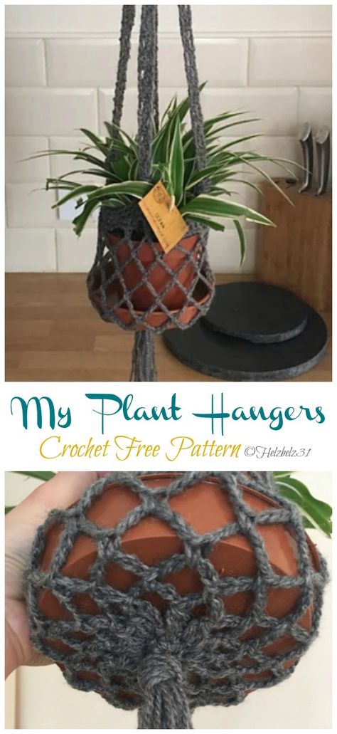 Crochet Patterns For Plant Hangers, Crochet A Plant Hanger, How To Crochet A Plant Hanger, Crochet Bat Plant Hanger, Hanging Planter Crochet Pattern, Crochet Hanging Basket For Plants, Free Plant Hanger Crochet Pattern, Crochet Planter Hanger, Crochet For Plants