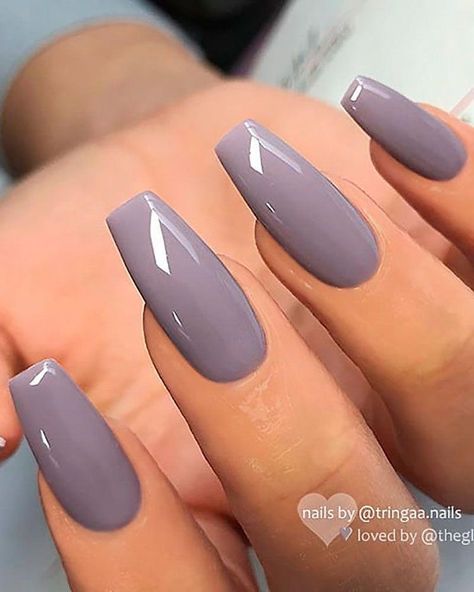 Gray Nail Art, Gray Nail, Grey Nail, Solid Color Nails, Art Design Ideas, Easy Nails, Her Nails, Fall Acrylic Nails, Gray Nails