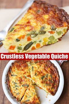 Crustless Vegetable Quiche - Recipe and Video | Healthy Recipes Crustless Vegetable Quiche, Quiche Healthy, Quiche Recipes Healthy, Quiche Recipes Crustless, Vegetable Quiche Recipes, Vegetarian Quiche Recipes, Vegetable Quiche, Quiche Recipes Easy, Healthy Food Blogs