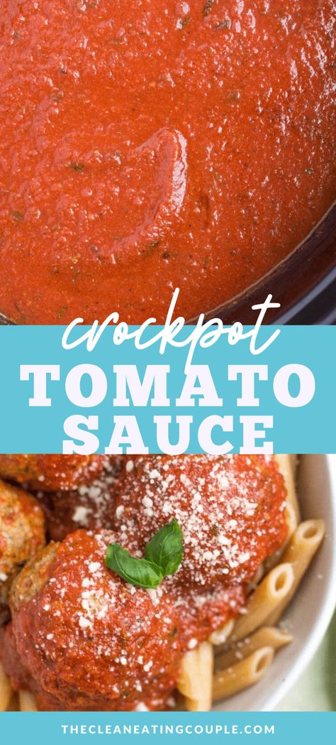 Crockpot Tomato Sauce, Slow Cooker Tomato Sauce, Thm Crockpot, Gluten Free Tomato Sauce, Gf Dinners, Crockpot Spaghetti Sauce, Tomatoe Sauce, Slow Cooker Spaghetti Sauce, Tomato Sauces