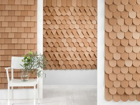 Cork wall panels | Saga — Nordgröna Acustic Panels, Cork Wall Panels, Functional Wall Art, Wall Paneling Diy, Creative Interior Design, Cork Wall, Acoustic Wall Panels, Acoustic Wall, Interior Design Magazine