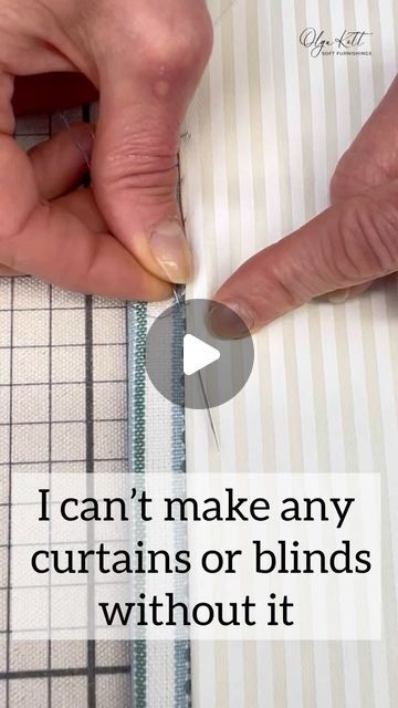 Olga Kott on Instagram: "I can’t make any blinds or curtains without this stitch #curtains #blinds #romanblinds #sewing #stitch #stitching #tutorial #handstitching #reelsinstagram #reelsvideo #tips" Curtain Making Tutorials, Curtain Stitching Ideas, Stitch Curtains, Roman Blinds Tutorial, How To Make Blinds, Blinds Or Curtains, Curtains Without Sewing, Hand Stiching, Stitching Tutorial