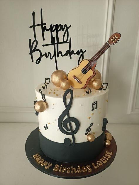 https://pin.it/5HubOWvKE Guitar Inspired Cake, Musician Birthday Cake, Guitar Cakes For Men Birthday, Guitar Cake Ideas Birthday, Country Music Cake, Guitar Themed Birthday Party, Birthday Cake Guitar, Cake For Music Lover, Cake Music Theme