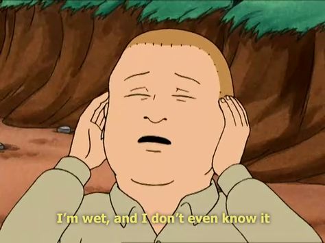 "I'm wet, and I don't even know it." -Bobby Hill, King of the Hill Luanne Platter, Wet Meme, Dale Gribble, Peggy Hill, Hank Hill, Bobby Hill, Spongebob Funny, Funny Pix, King Of The Hill