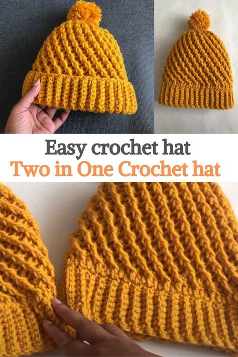 Macrame Things, Reversible Crochet, Crochet Headwear, Crochet Hats For Boys, Balls Of Yarn, Easy Crochet Hat, Crochet Kids Hats, Crochet Ball, Crochet Hat For Women