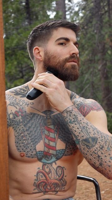 Thoren Bradley (@bradley.thor) Thoren Bradley Tattoos, Thoren Bradley Hair, Thor Bradley, Thoren Bradley, Bradley Thor, Beard And Tattoos, Tattooed Guys, Lumberjack Beard, Tattoed Guys