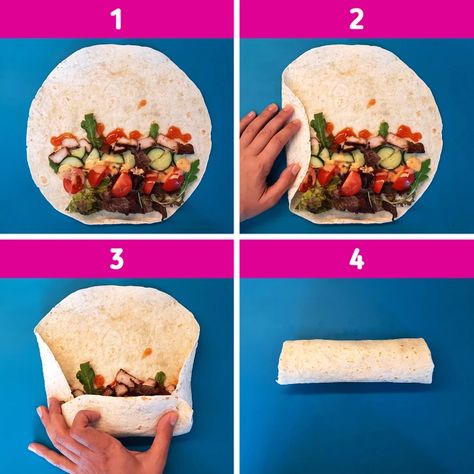 How To Make Shawarma, Shawarma Wrap, Sliced Meat, Tortilla Wraps, Culinary Skills, Flatbread, 5 Minute Crafts, Burritos, Tasty Dishes