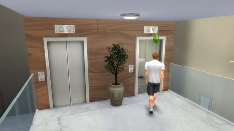 TheSimmer40 Sims 4 Elevator, Sims4 Build, Sims Poses, Elevator Door, Cubby House, Household Appliance, Sims Building, Sims Four, Mid Century Modern Kitchen