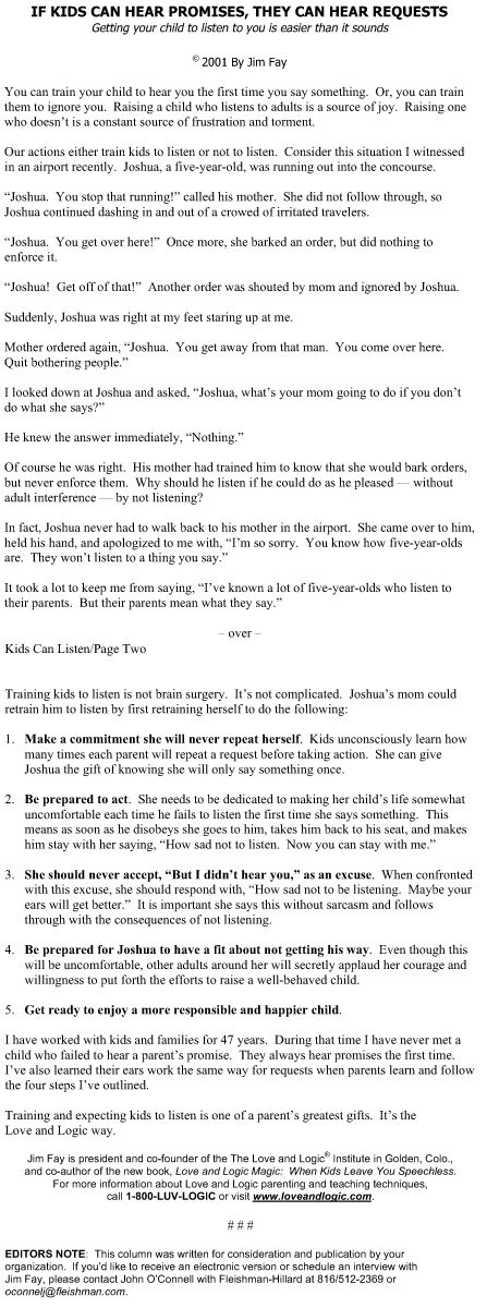 If Kids Can Hear Promises, They Can Hear Requests. #parenting #tips from Love and Logic #family #kids Parenting Rules, Love And Logic, Train Up A Child, Parenting Done Right, Parenting Help, Better Parent, Parenting 101, Classroom Rules, Parent Resources