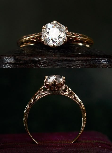 1910s Engagement Ring, Antique Style Engagement Rings, Pretty Engagement Rings, Future Engagement Rings, Old Mine Cut Diamond, Ring Inspiration, Ring Inspo, Dream Engagement Rings, Dream Engagement