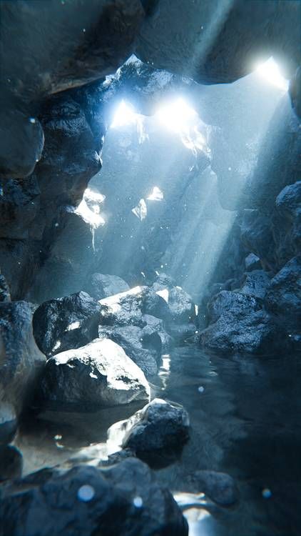 Cave Astetic, Water Cave Aesthetic, Water Dragon Aesthetic, Deep Water Aesthetic, Cave With Water, Rocks Under Water, Underwater Rocks, Cave Aesthetic, Water Kingdom