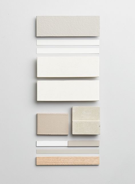 Neutral Material Board, Simple Moodboard, Pgh Bricks, Materials Board Interior Design, Muji Style, Material Board, Brick Pavers, Painted Walls, Material Palette