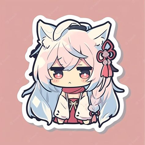 Kawaii Photos, Kawaii Pictures, Sticker Deco, Girl Vector, Anime Sticker, Chibi Art, Fox Girl, Chibi Characters, Cute Fox