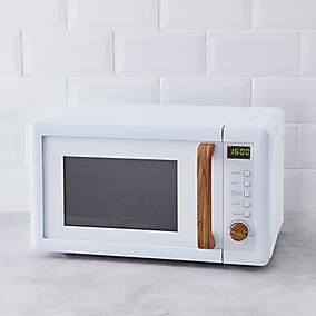 Microwaves | Microwave Ovens | Dunelm Red Microwave, White Toaster, White Kettle, Pull Door Handle, White Wood Kitchens, Pre Made Meals, Black Microwave, Cord Storage, Digital Timer