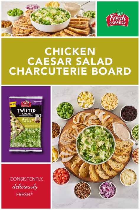 Salad Charcuterie Board, Kale Sweet Potato Salad, Salad Kit, Lemon Salad, Salad Kits, Hard Cooked Eggs, Chicken Caesar, Chicken Caesar Salad, Easy Eat