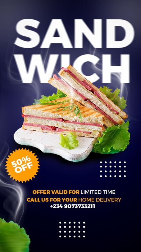 Sandwich Poster Design, Sandwich Poster, Food Catalog, Cold Sandwiches, Flyers Design, Tuna Sandwich, Quick Bite, Best Designers, Ice Pops