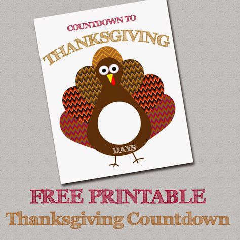 Free Printable: Thanksgiving Countdown Thanksgiving Countdown, Free Printable Thanksgiving, Tattoo Quotes For Women, Printable Thanksgiving, 9 December, Free Thanksgiving, 4th November, Thanksgiving Printables, Etsy Instagram