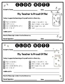 Glow Note Grow And Glow Conference Form, Glow And Grow Notes, Glow Notes To Parents, Free Parent Teacher Conference Reminders, Positive Notes Home To Parents Free, Positive Behavior Intervention, Think Sheet, Conference Forms, Data Notebooks