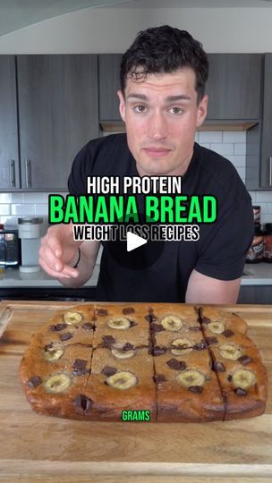 31K views · 689 reactions | Banana bread✅

Enjoy the recipe!⬇️

▪️3 bananas 
▪️3 scoop of MD vanilla whey 
▪️2 eggs 
▪️1/2 cup greek yogurt 
▪️1/4 cup maple syrup
▪️1 cup power flour 
▪️2 servings chocolate chips 

▪️this banana bread is 250 calories with 25 grams of protein 

For over 250 macro friendly recipes, tip sheets for success, budget friendly grocery lists, and all of my simple expert tips - check out the Total Weight Loss Cookbook for everything you need to maximize your health and weight loss goals💪

#weightloss #mealprep #simplerecipe#simplerecipe #breakfast #diet #food #nutrition #easyrecipe #fatloss #lowcalorie #lowcal #health #muscledummies #life #reels #instareels #reelsofinstagram | Johnny Hadac Johnny Hadac Recipes, Johnny Hadac, Lose Stomach Fat Diet, Protein Bread Recipe, Greek Yogurt Banana Bread, 25 Grams Of Protein, High Protein Foods List, Healthiest Protein Powder, Keto Banana