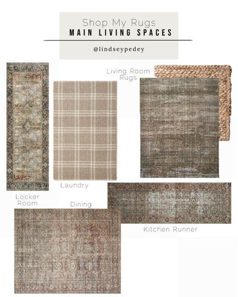 Coordinating Loloi Rugs, Layered Jute Rug, Loloi Layla Olive Charcoal Living Room, Layered Living Room Rugs, Plaid Area Rug Living Room, Rugs That Compliment Each Other, Coordinating Rugs, Mixing Rugs In Open Floor Plan, Coordinating Rugs Open Floor Plan