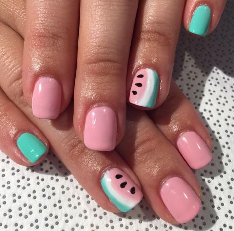 Cute Kids Summer Nails, Easy Kids Nail Designs, Summer Nails For Kids Girls Fun, Nails For 11 Yrs Old Summer, Kids Nail Designs Summer, Little Kids Nail Designs Girls Easy, Nail Ideas For Kids Simple, Kid Nail Ideas Short, Square Nail Art Summer